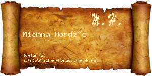 Michna Horác névjegykártya