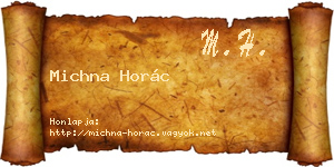 Michna Horác névjegykártya